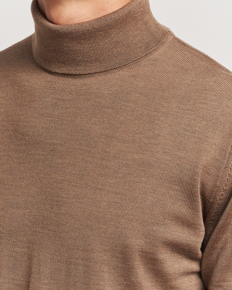 Herre | Gensere | Stenströms | Merino Rollneck Brown