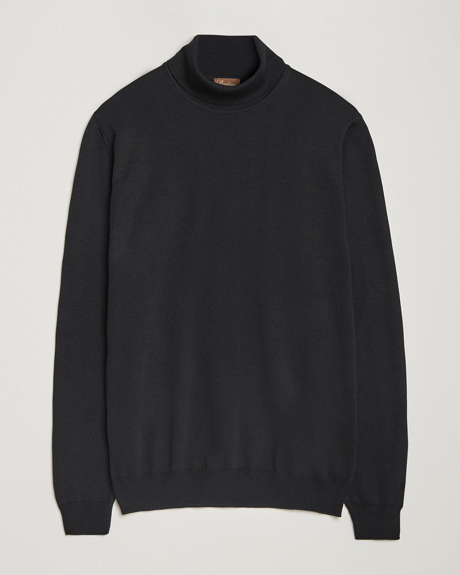 Herre | Gensere | Stenströms | Merino Rollneck Black