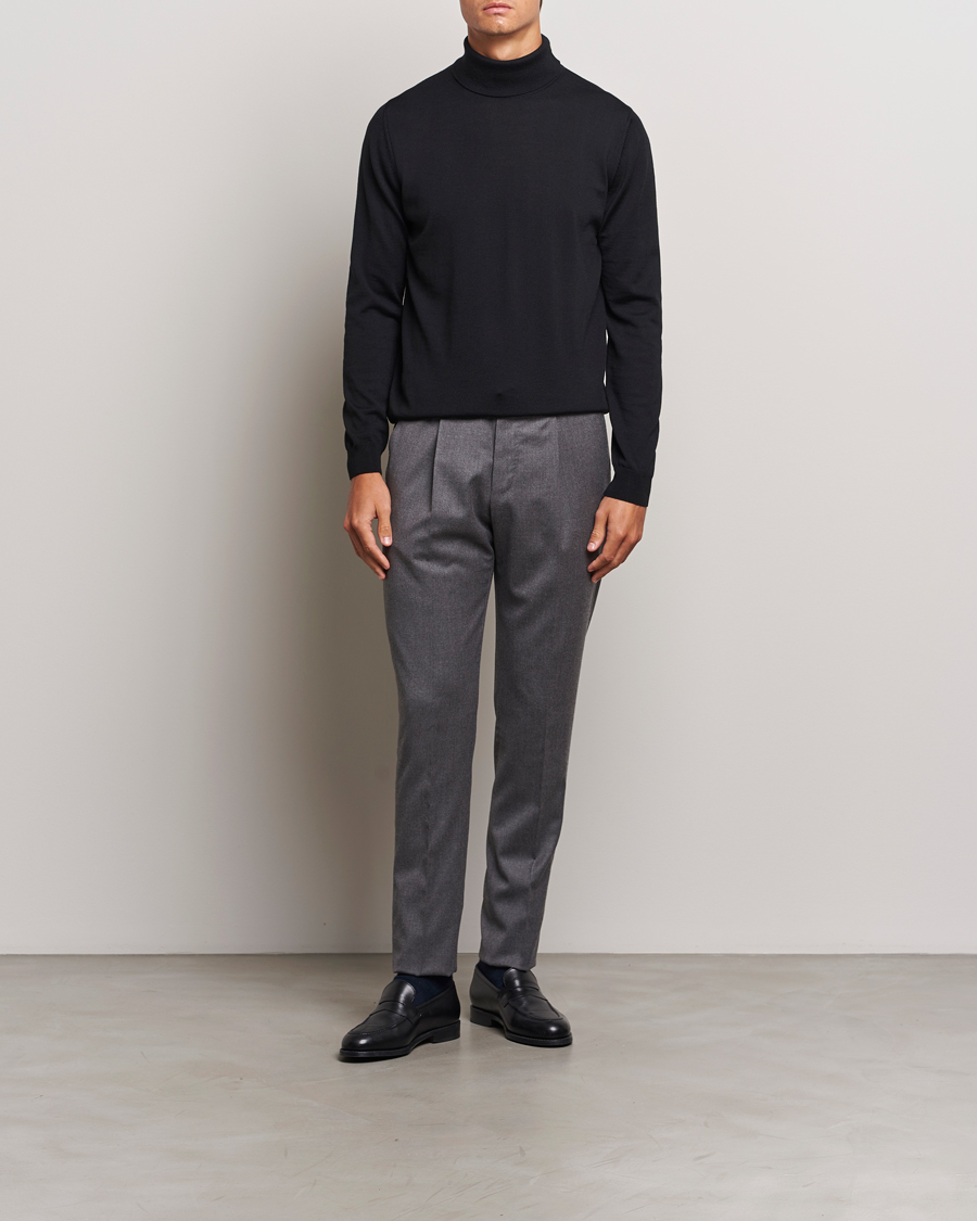 Herre | Gensere | Stenströms | Merino Rollneck Black