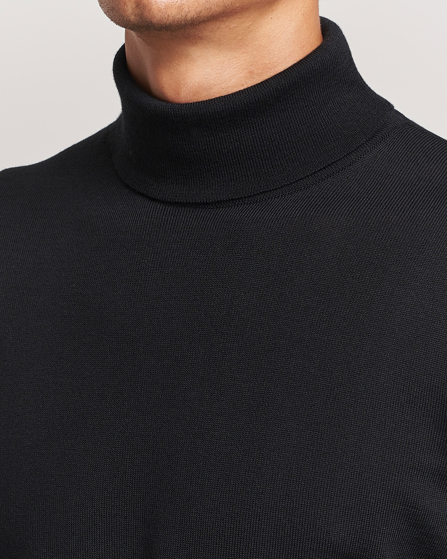 Herre | Gensere | Stenströms | Merino Rollneck Black