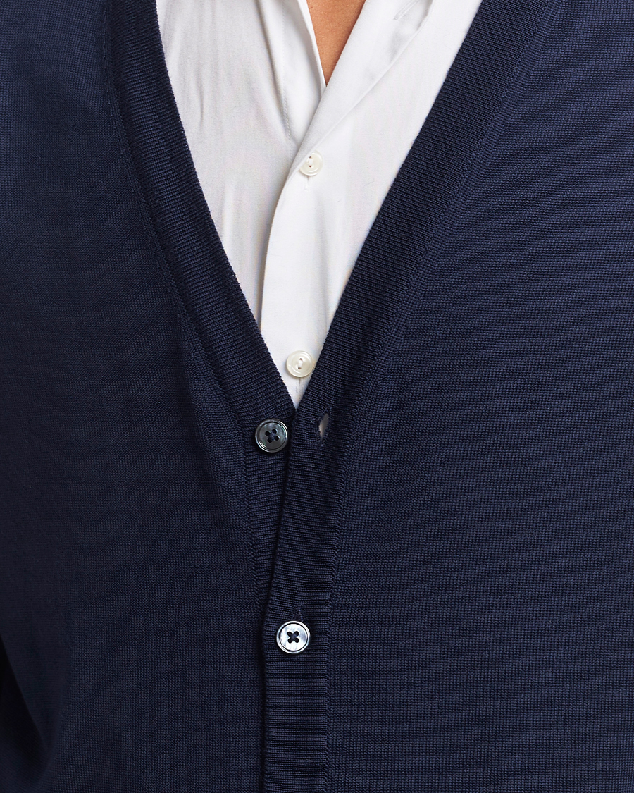 Herre | Gensere | Stenströms | Merino Cardigan Navy