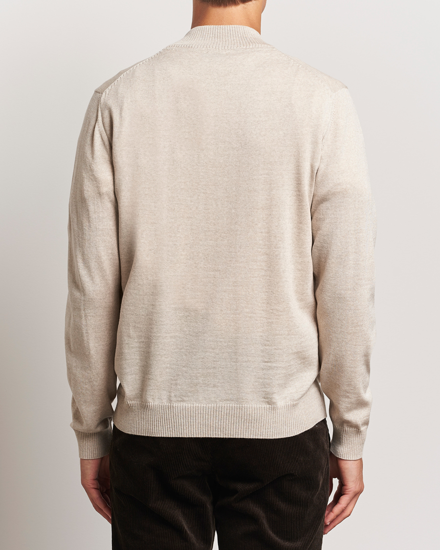 Herre | Gensere | Stenströms | Merino Half Zip Beige