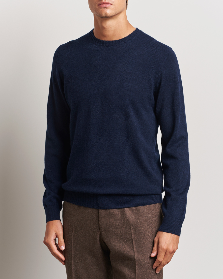 Herre | Gensere | Stenströms | Cashmere Crewneck Navy