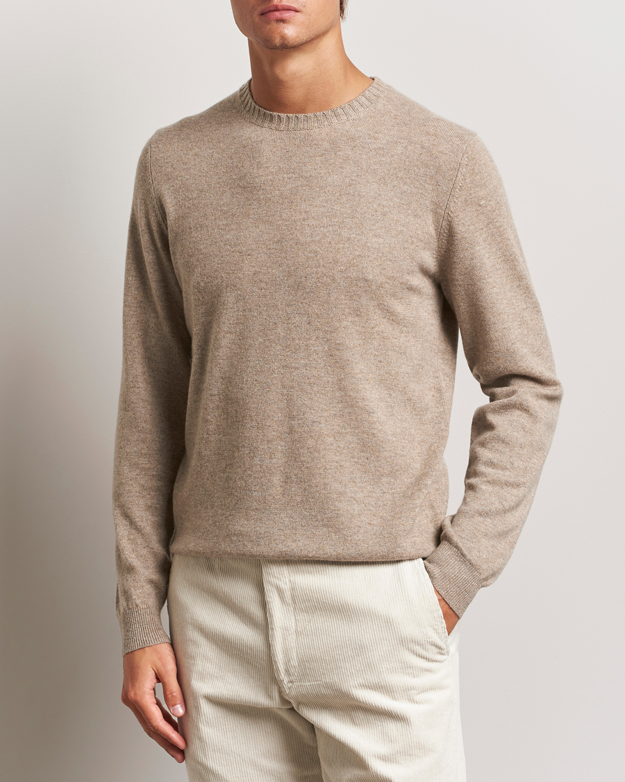 Herre | Gensere | Stenströms | Cashmere Crewneck Beige