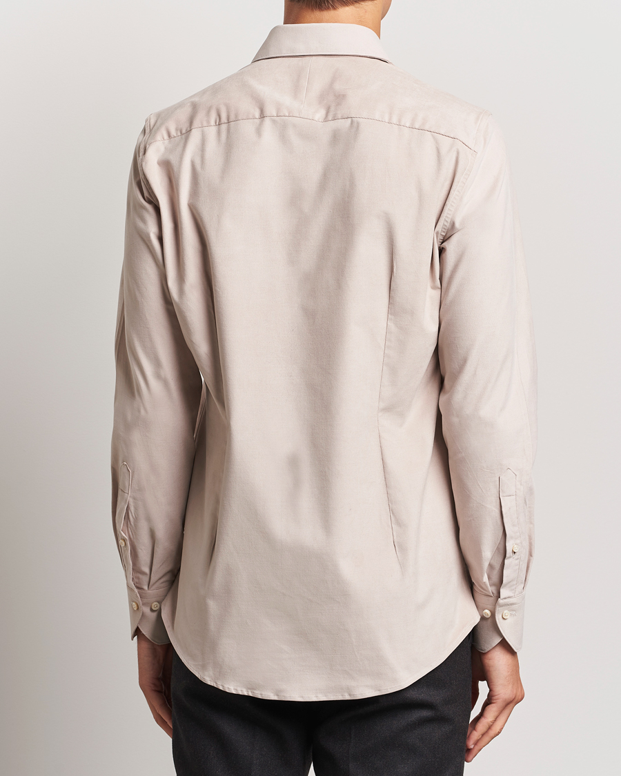 Herre | Skjorter | Stenströms | 1899 Velvet Baby Corduroy Shirt Beige