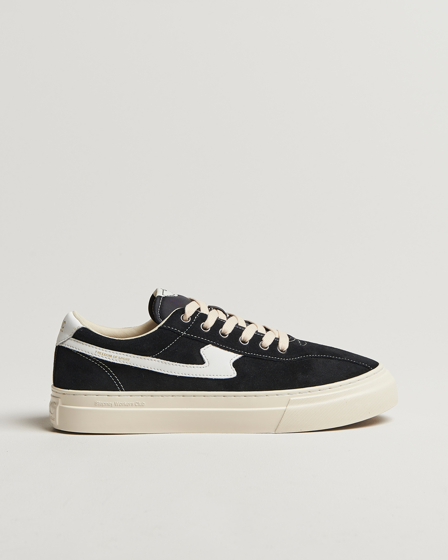 Herre | Sneakers | Stepney Workers Club | Dellow S-Strike Cupsole Suede Sneaker Black/White