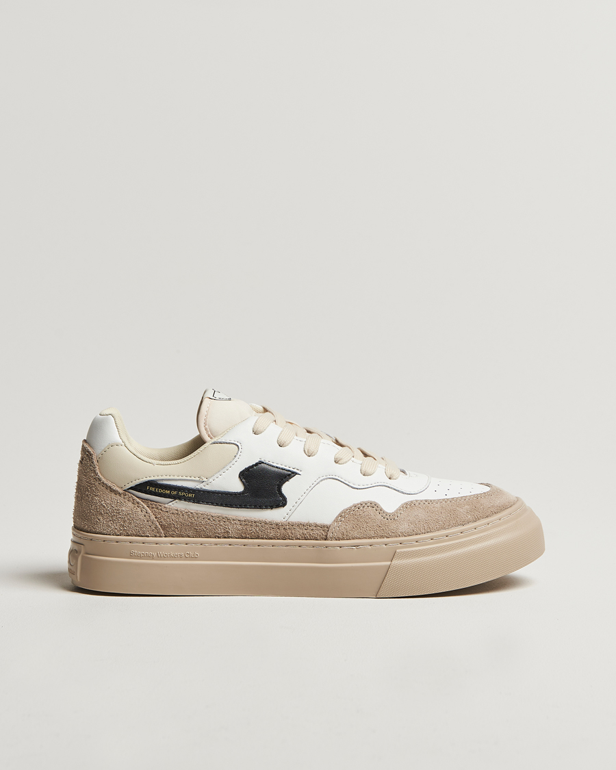 Herre | Stepney Workers Club Pearl S-Strike Leather/Suede Sneaker Winter White | Stepney Workers Club | Pearl S-Strike Leather/Suede Sneaker Winter White