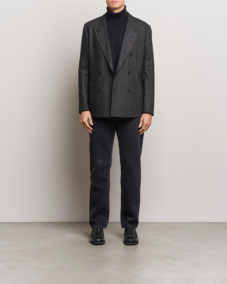 Herre | Dressjakker | Tiger of Sweden | Jeen Pinstriped Double Breasted Blazer Charcoal