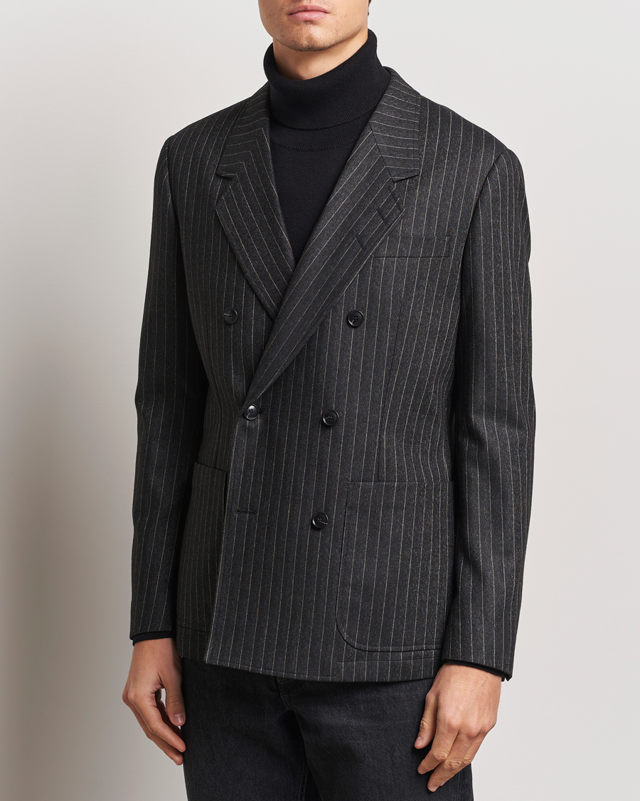 Herre | Dressjakker | Tiger of Sweden | Jeen Pinstriped Double Breasted Blazer Charcoal