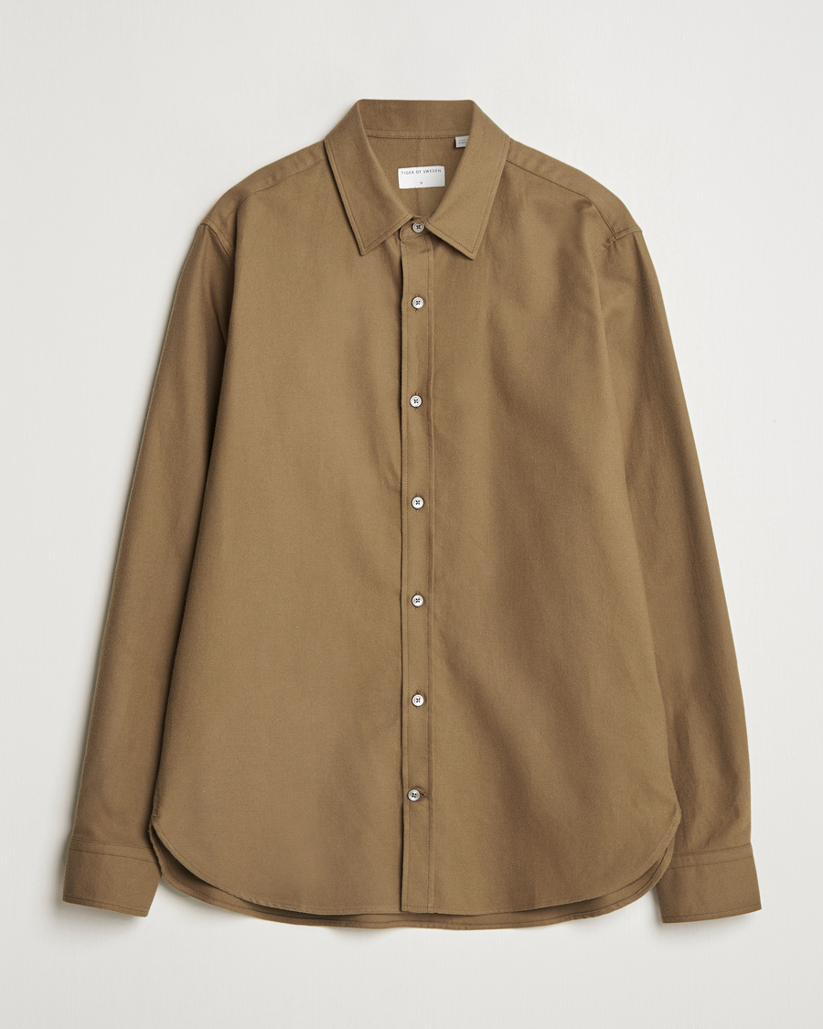Herre | Skjorter | Tiger of Sweden | Benjamins Brushed Twill Shirt Old Wolf