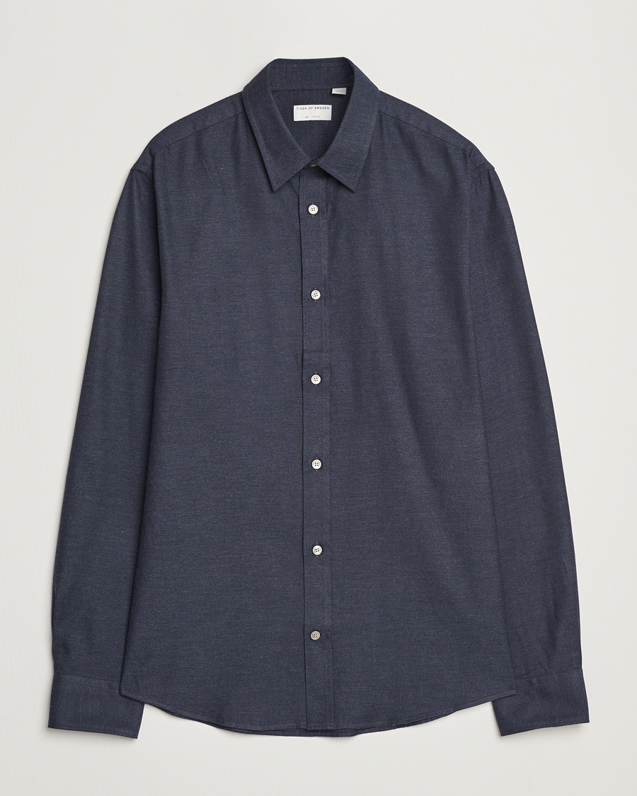 Herre | Skjorter | Tiger of Sweden | Spenser Brushed Twill Shirt Sea Blue