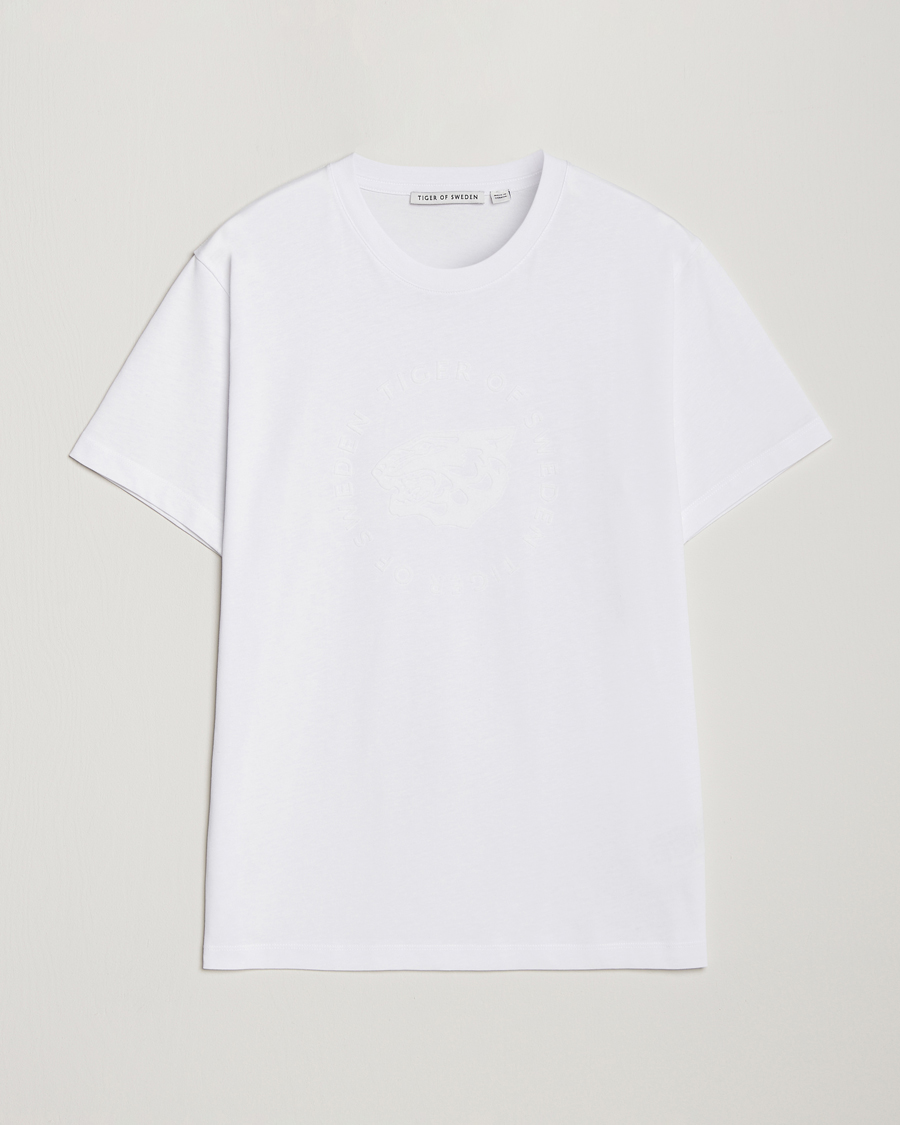 Herre | T-Shirts | Tiger of Sweden | Dillan Logo Crew Neck T-Shirt Pure White