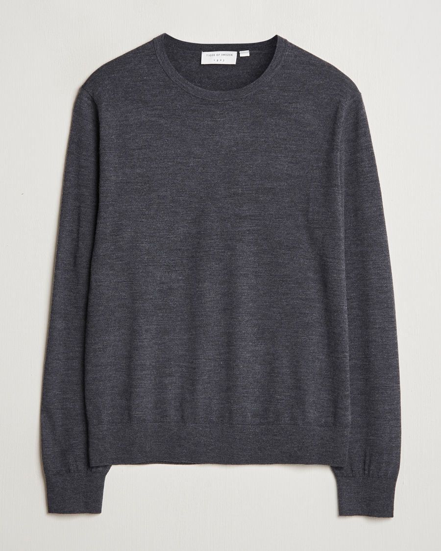 Herre | Gensere | Tiger of Sweden | Connor Crew Neck Pullover Grey Street