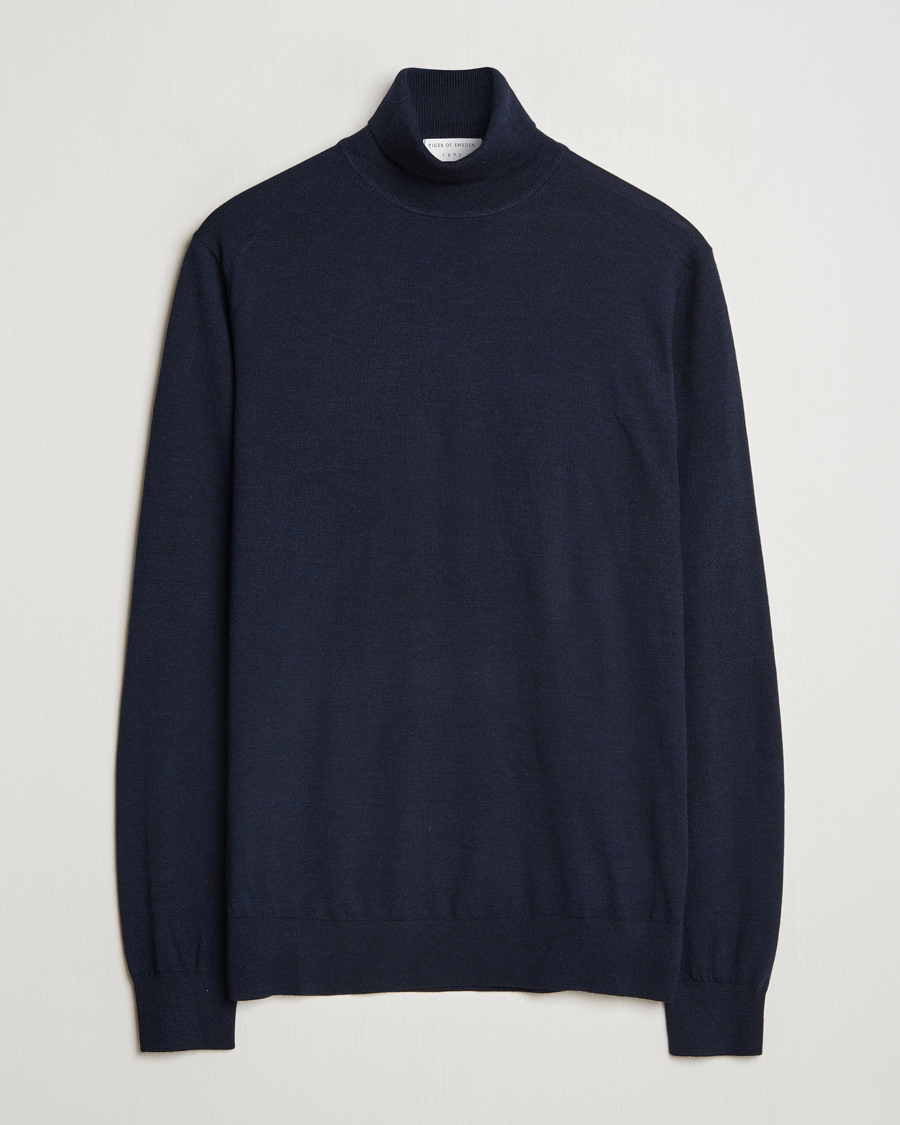 Herre | Gensere | Tiger of Sweden | Nevile Extra Fine Merino Polo Light Ink