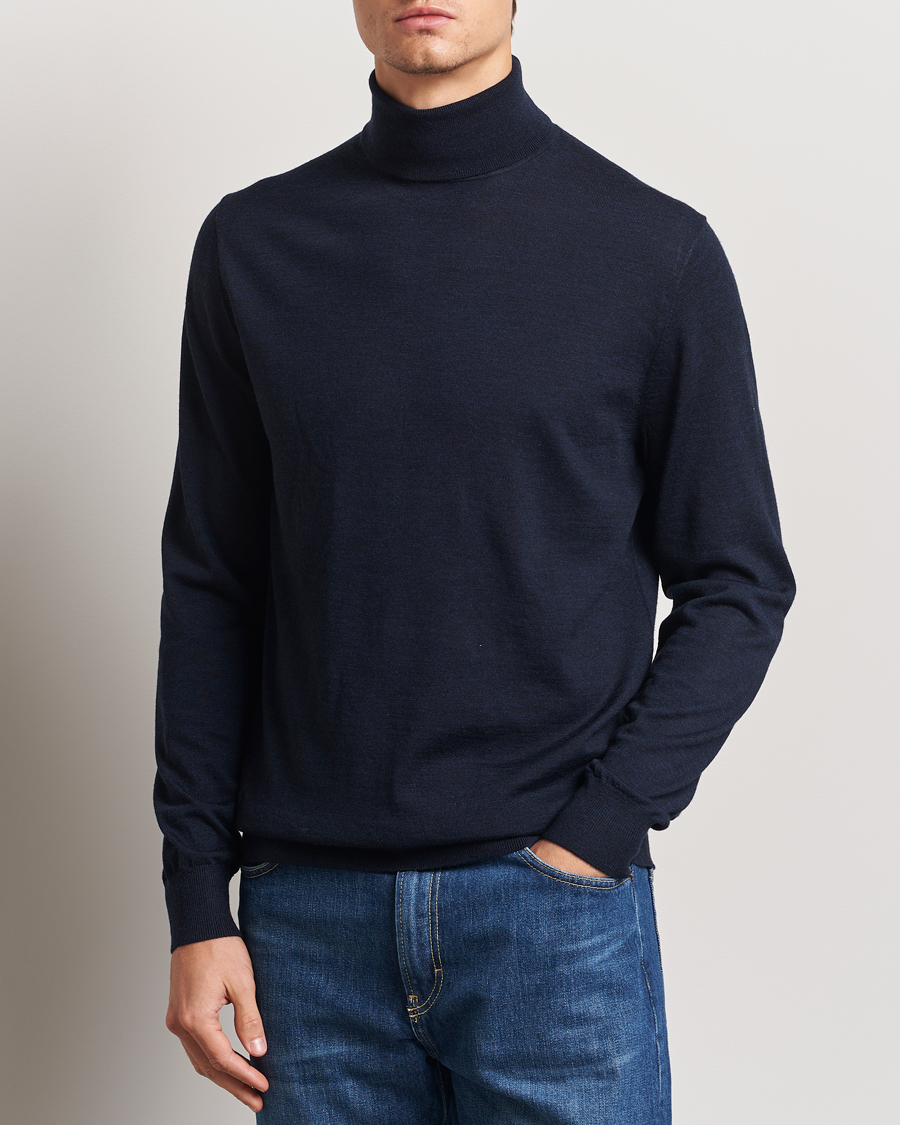 Herre | Gensere | Tiger of Sweden | Nevile Extra Fine Merino Polo Light Ink