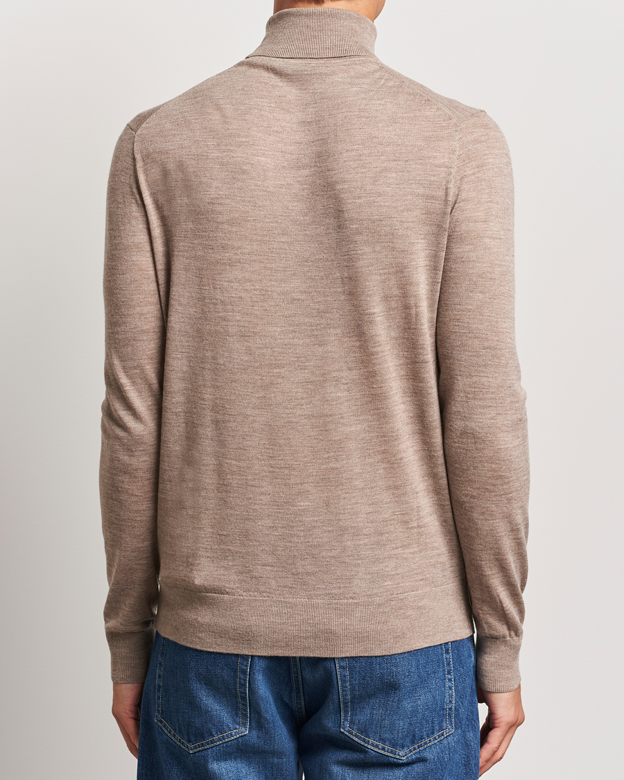 Herre | Gensere | Tiger of Sweden | Nevile Extra Fine Merino Polo Beige Melange