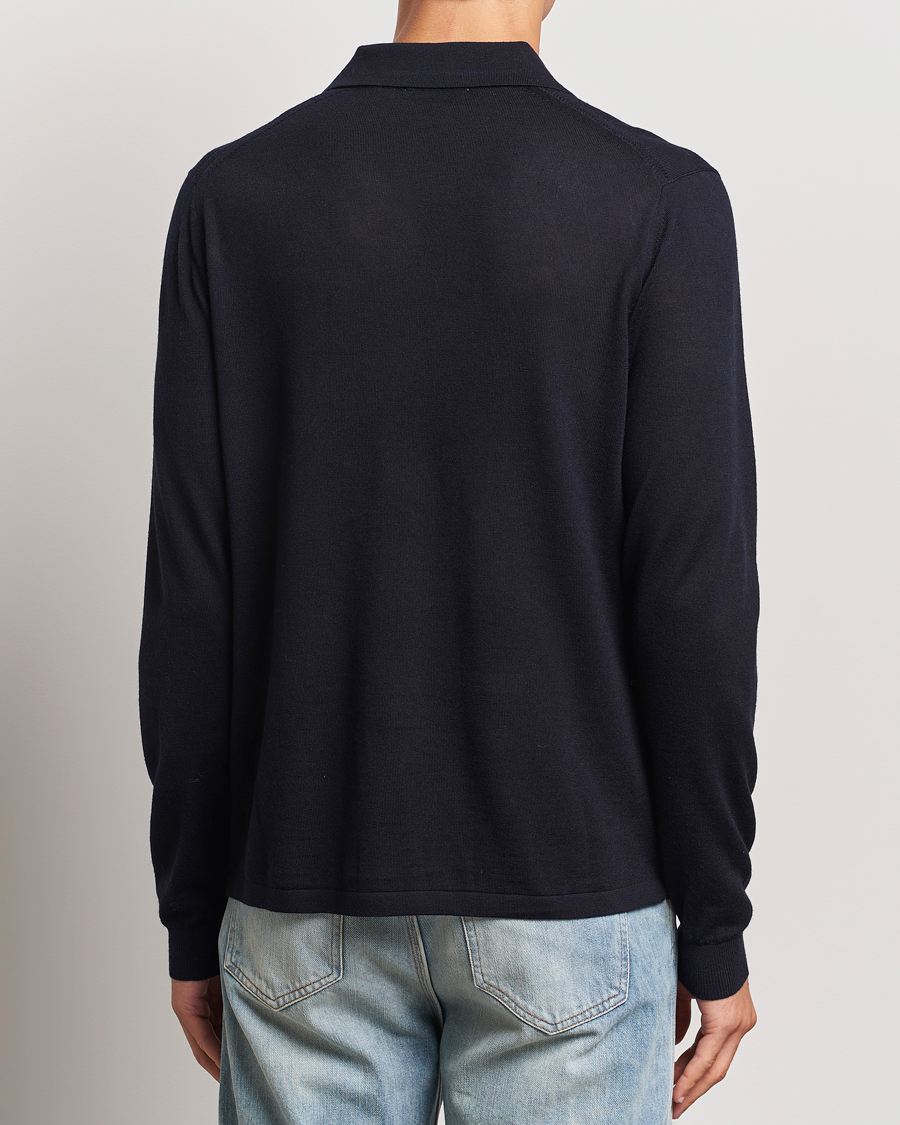 Herre | Gensere | Tiger of Sweden | Eross Extra Fine Merino Poloshirt Light Ink