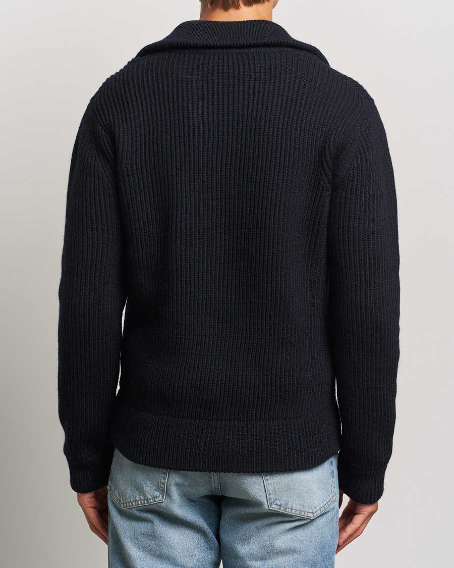 Herre | Gensere | Tiger of Sweden | Niall Heavy Knitted Full Zip Light Ink