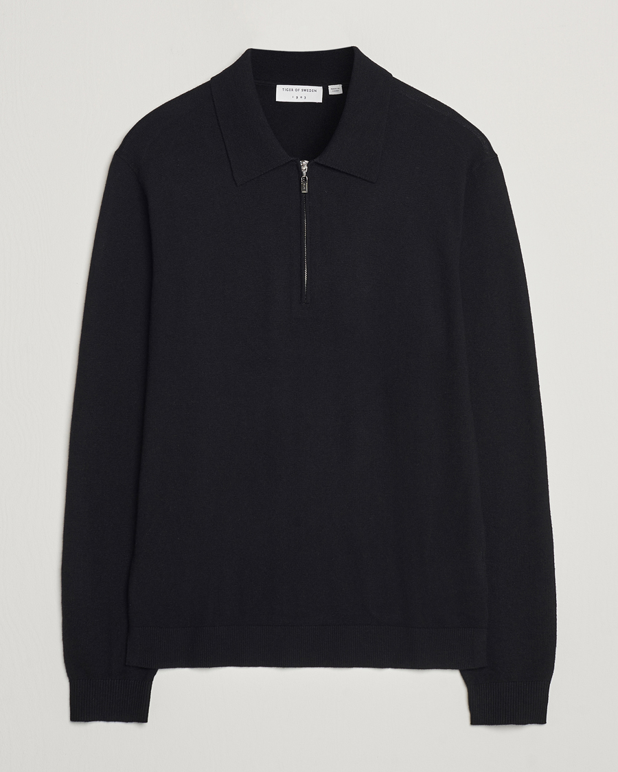 Herre | Gensere | Tiger of Sweden | Orbit Wool/Cotton Half Zip Black