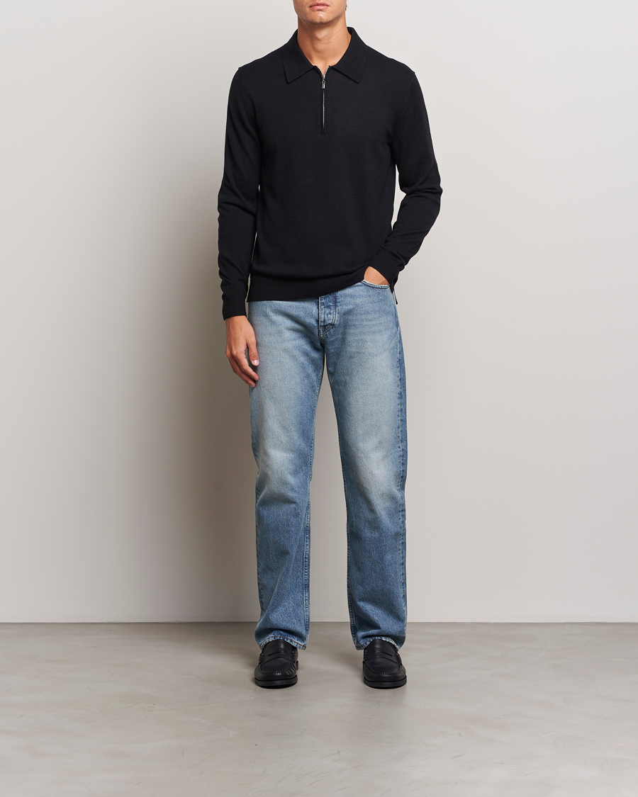 Herre | Gensere | Tiger of Sweden | Orbit Wool/Cotton Half Zip Black