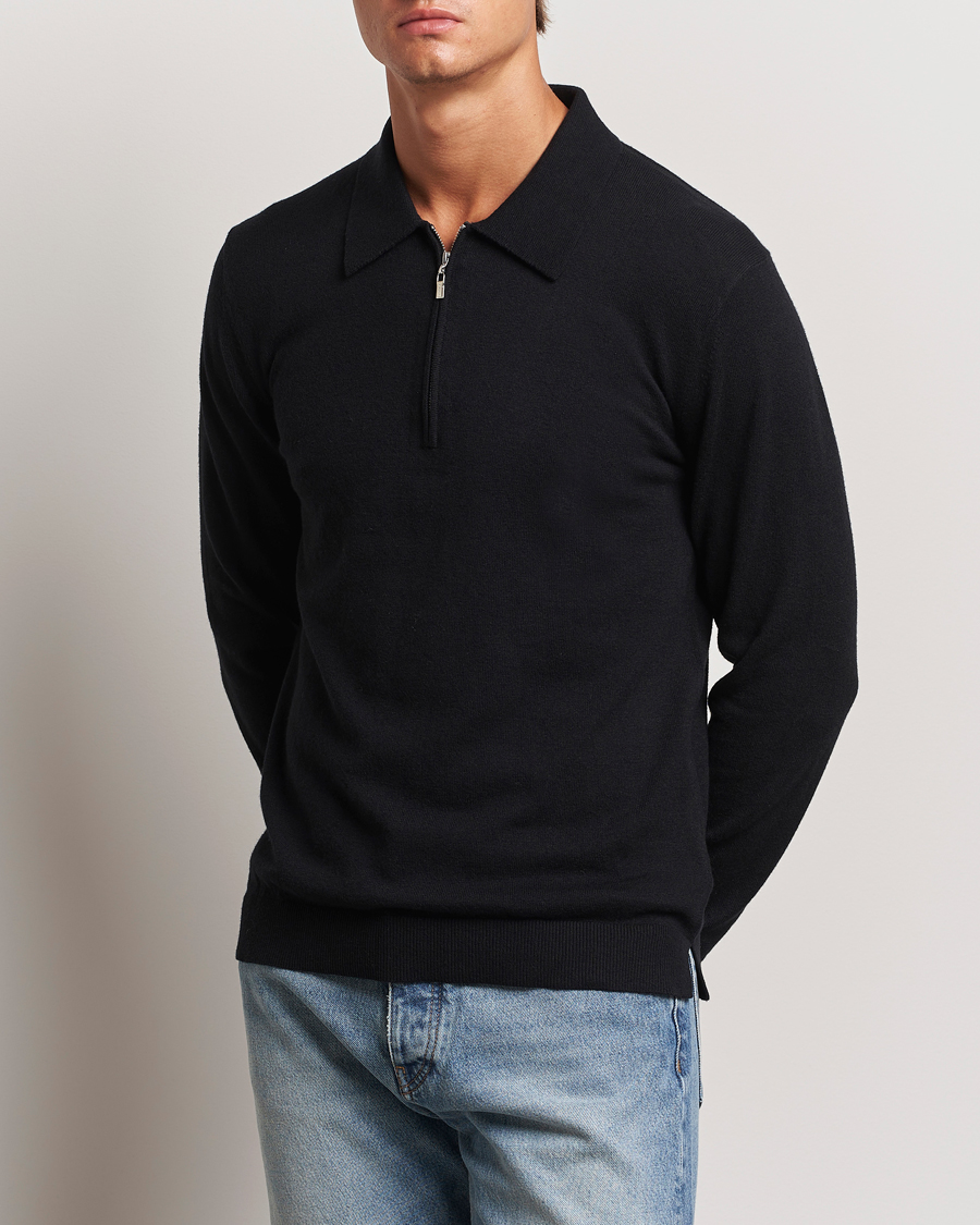 Herre | Gensere | Tiger of Sweden | Orbit Wool/Cotton Half Zip Black
