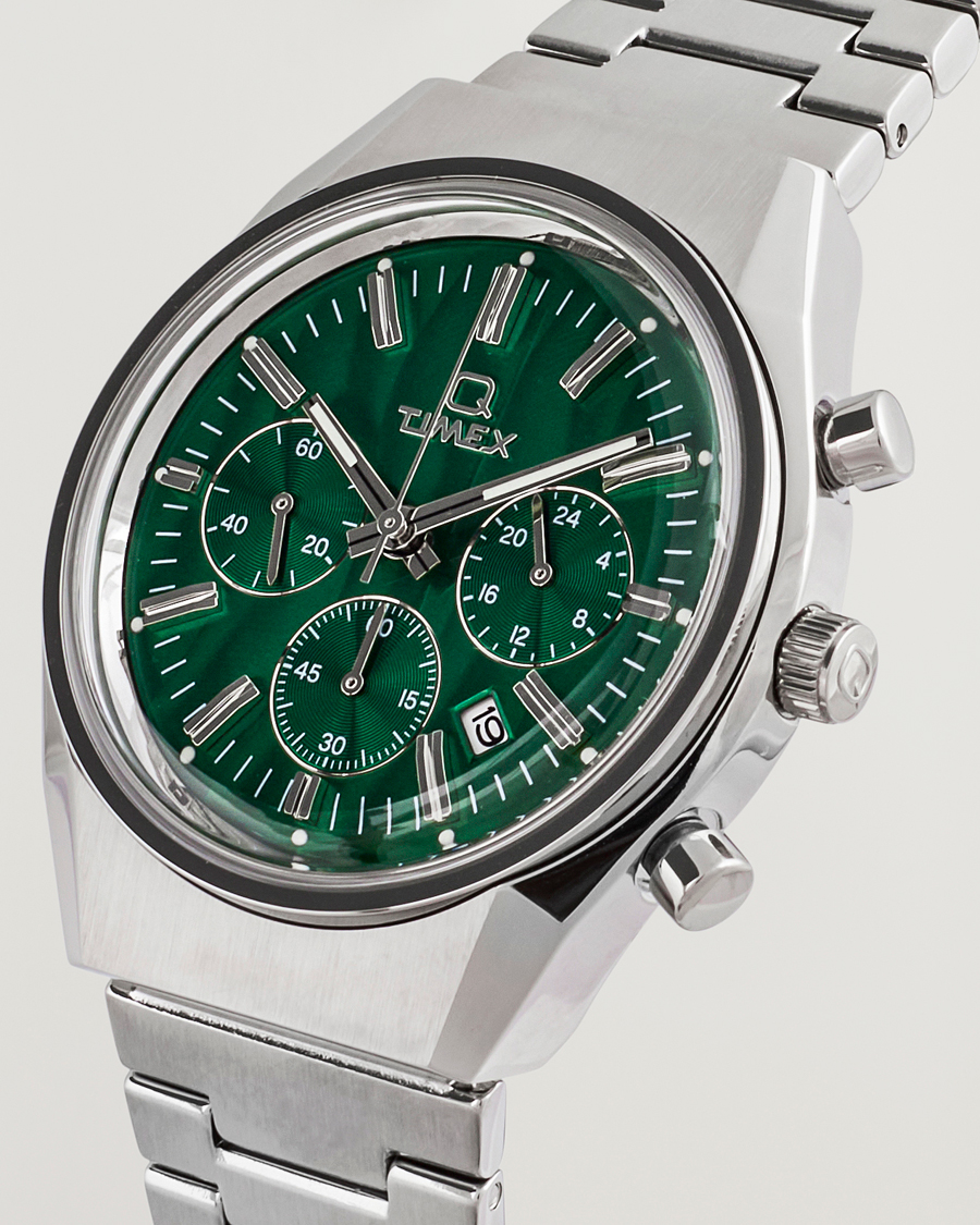 Herre | Timex Q Timex Falcon Eye Chronograph 40mm Green Dial | Timex | Q Falcon Eye Chronograph 40mm Green Dial