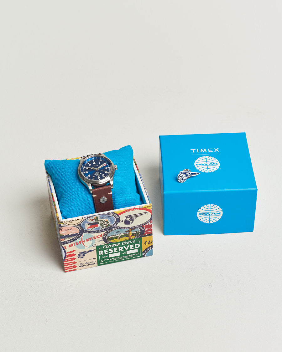 Herre | Timex Pan Am GMT Stainless Steel 39mm Blue Dial | Timex | Pan Am GMT Stainless Steel 39mm Blue Dial