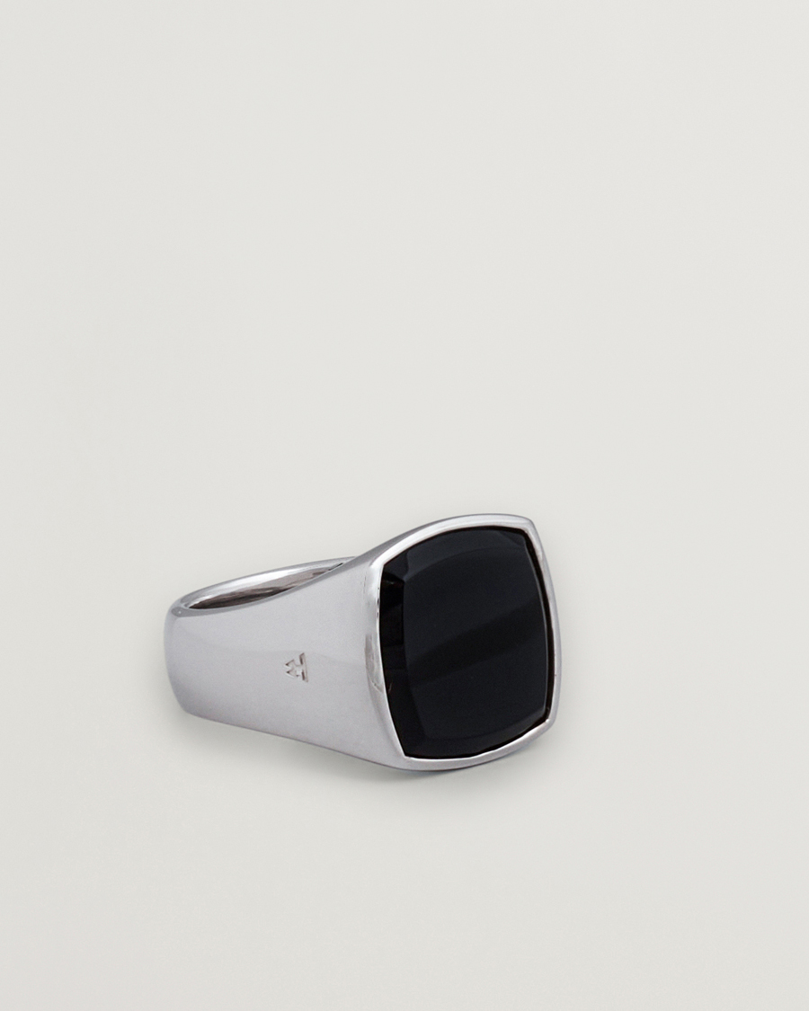 Herre | Smykker | Tom Wood | Cushion Polished Black Onyx Ring Silver