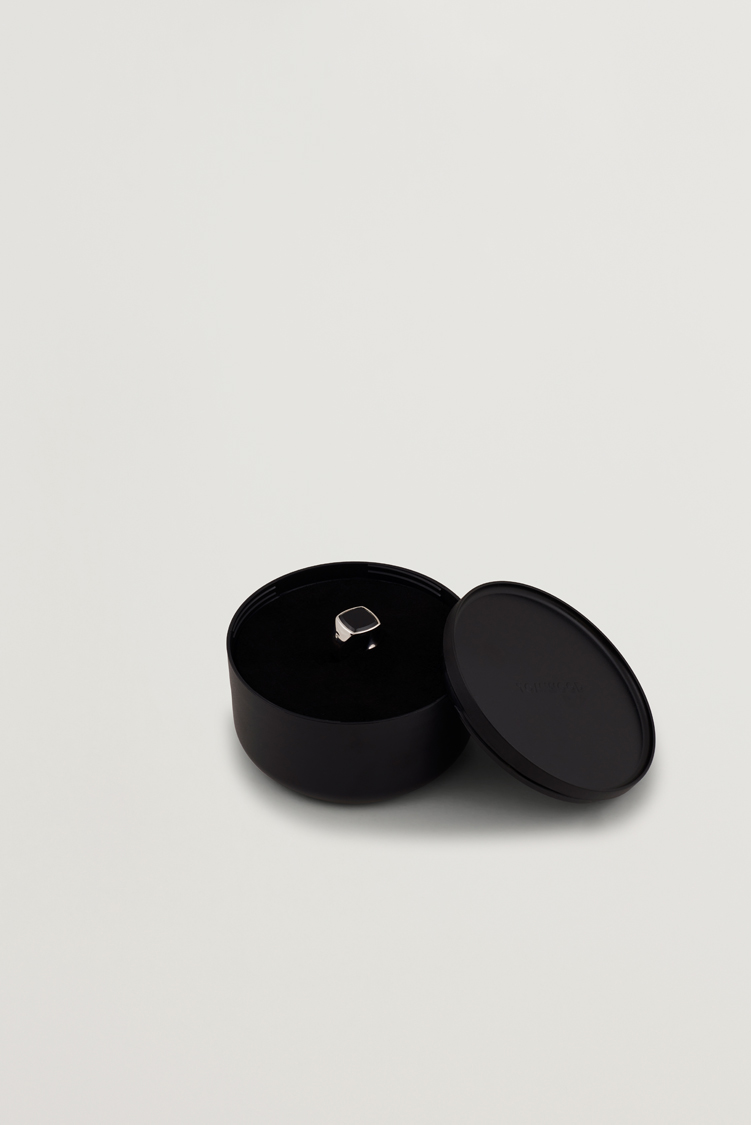 Herre | Smykker | Tom Wood | Cushion Polished Black Onyx Ring Silver