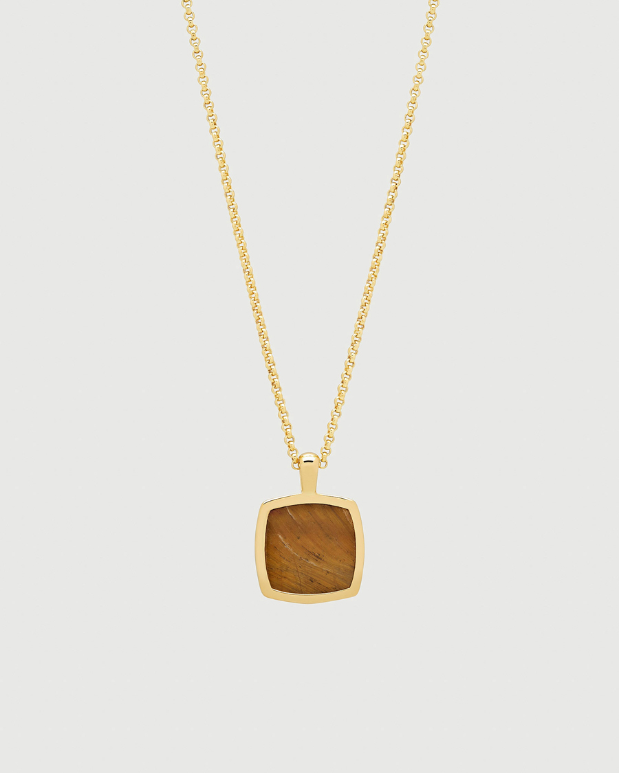 Herre | Smykker | Tom Wood | Cushion Pendant Tiger Eye Gold