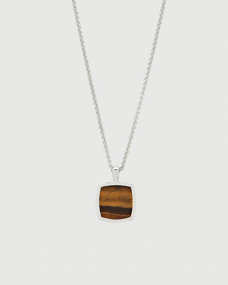 Herre | Smykker | Tom Wood | Cushion Pendant Tiger Eye Silver