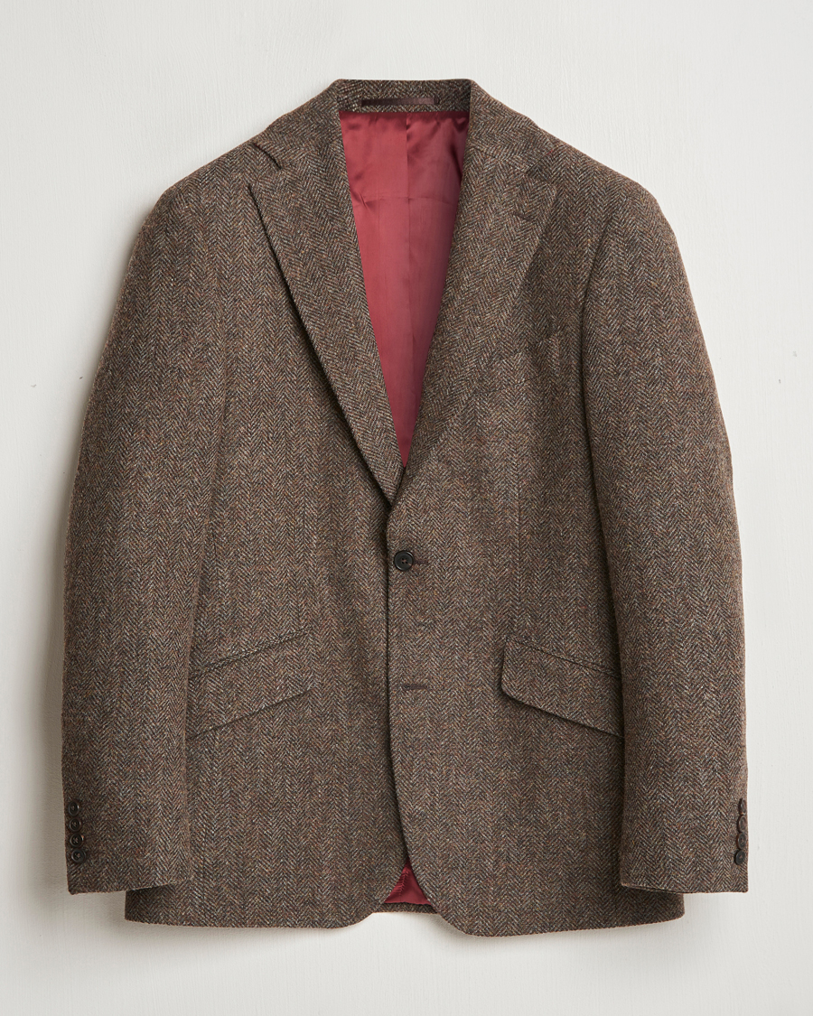 Herre | Dressjakker | Walker Slater | Edward Lambswool Herringbone Blazer Brown