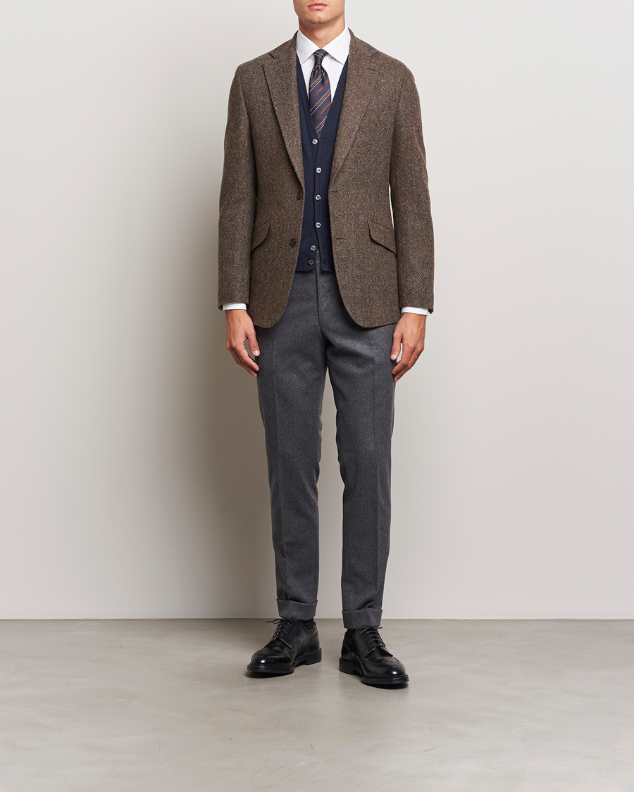 Herre | Dressjakker | Walker Slater | Edward Lambswool Herringbone Blazer Brown
