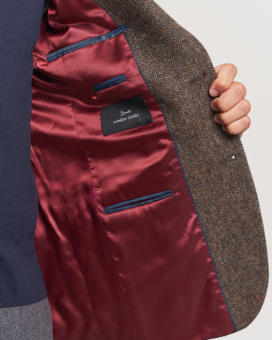 Herre | Dressjakker | Walker Slater | Edward Lambswool Herringbone Blazer Brown