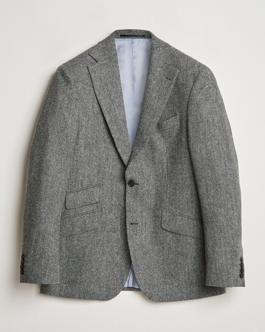 Herre | Dressjakker | Walker Slater | Edward Lambswool Herringbone Blazer Dark Grey