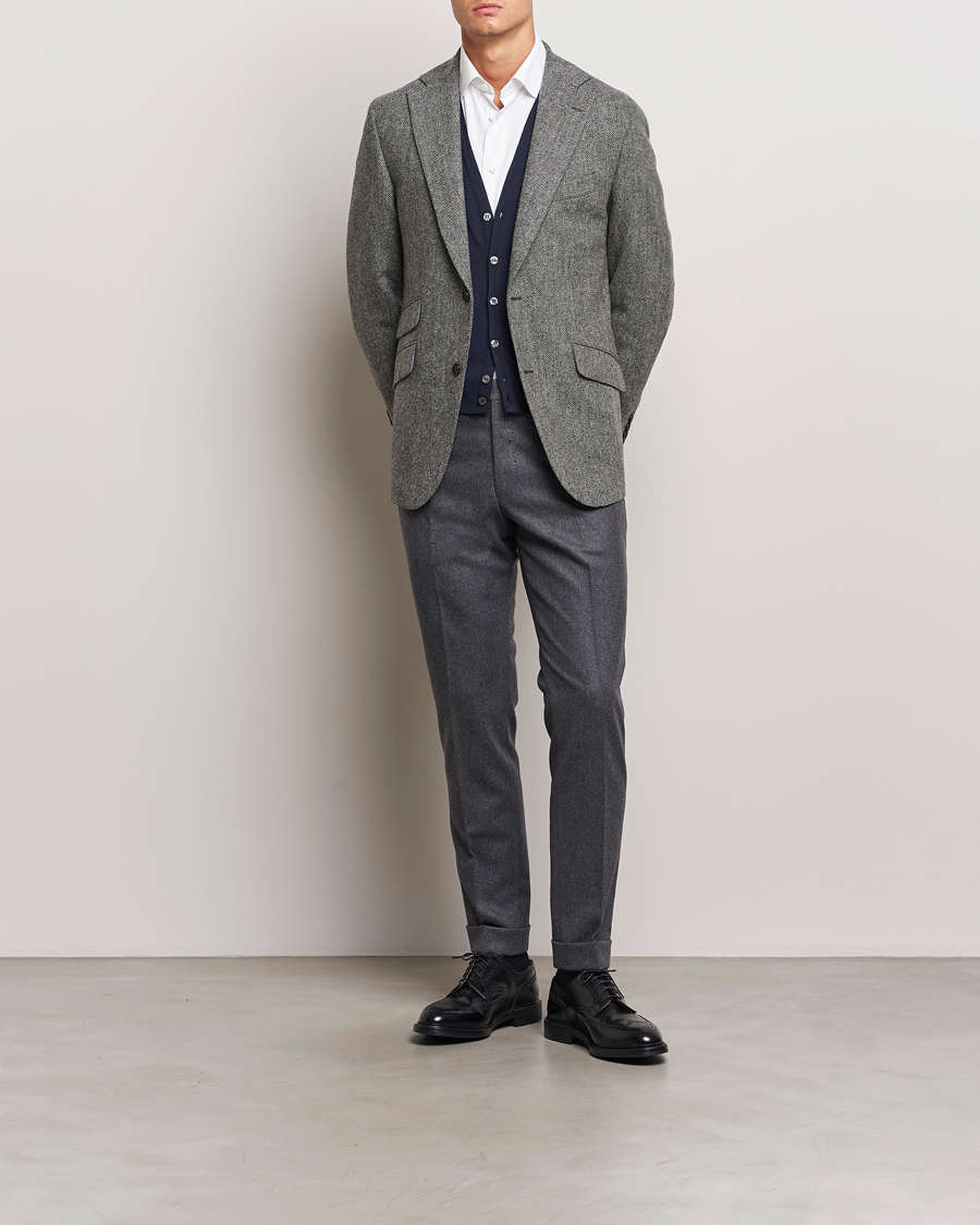 Herre | Dressjakker | Walker Slater | Edward Lambswool Herringbone Blazer Dark Grey