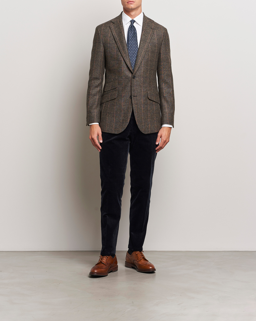 Herre | Dressjakker | Walker Slater | Edward Lambswool Windowpane Blazer Brown