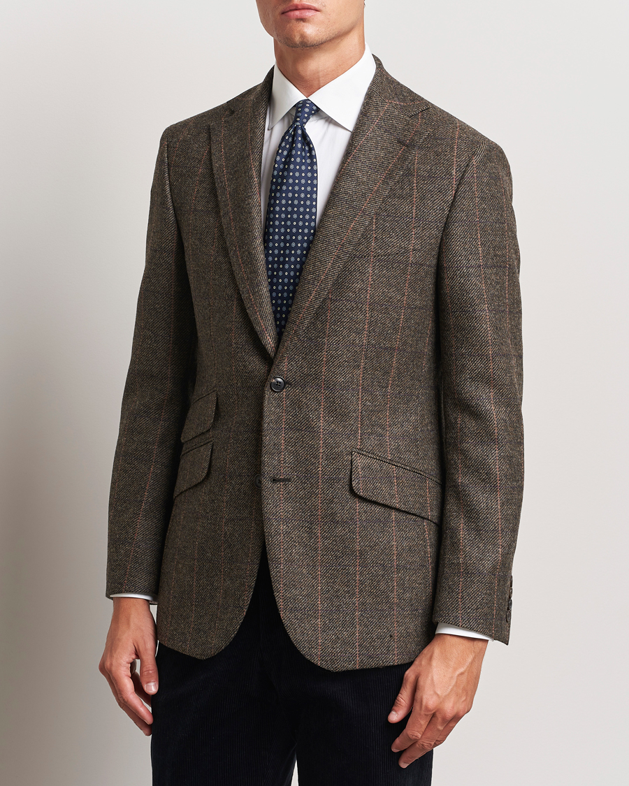 Herre | Dressjakker | Walker Slater | Edward Lambswool Windowpane Blazer Brown