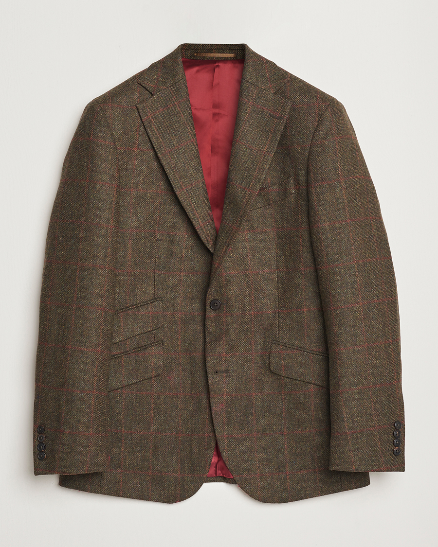 Herre | Dressjakker | Walker Slater | Edward Lambswool Windowpane Blazer Green
