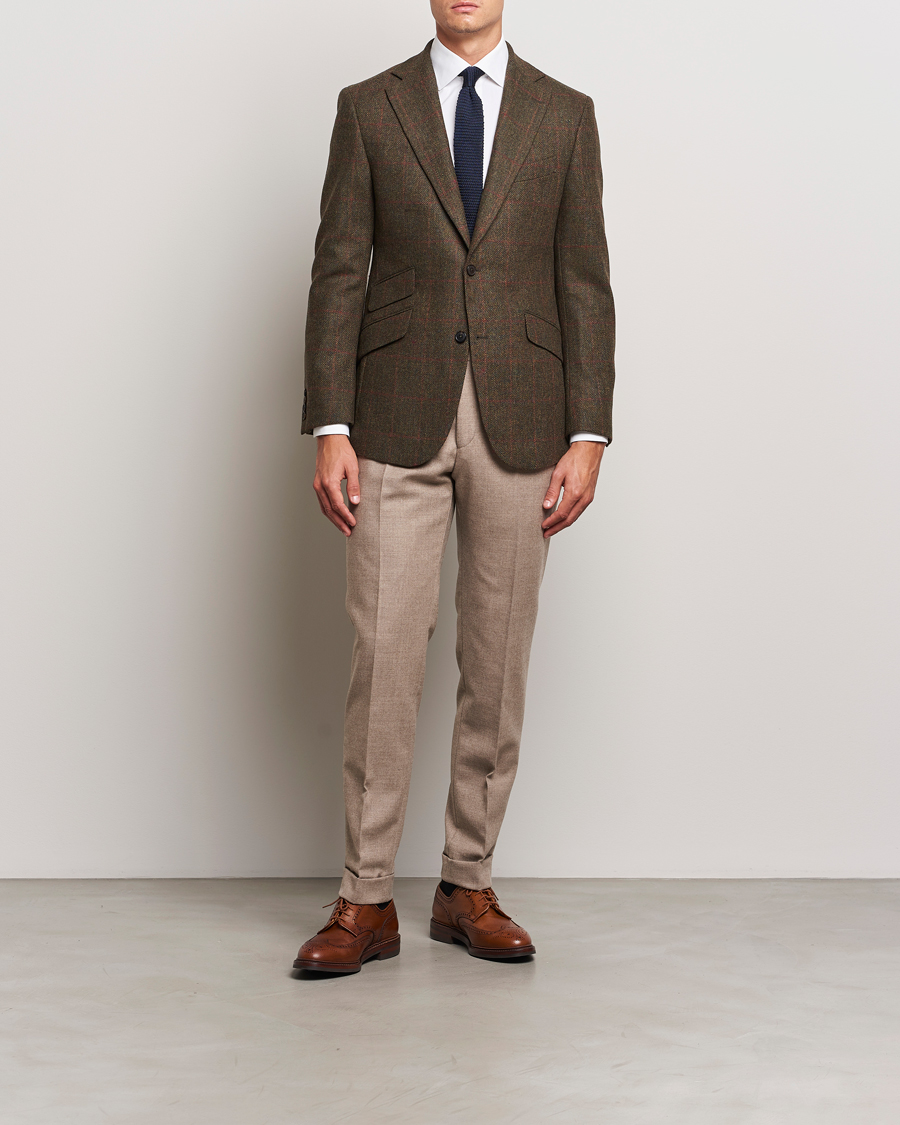 Herre | Dressjakker | Walker Slater | Edward Lambswool Windowpane Blazer Green