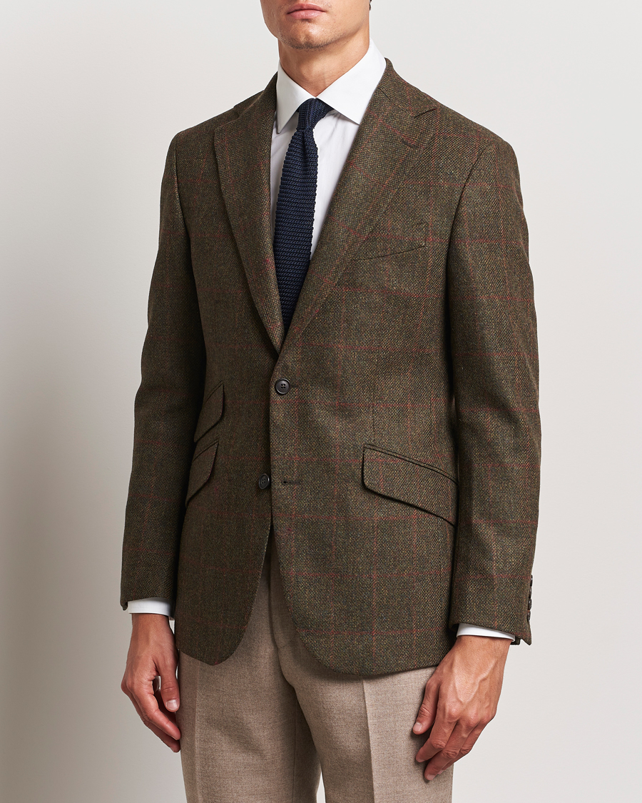 Herre | Dressjakker | Walker Slater | Edward Lambswool Windowpane Blazer Green