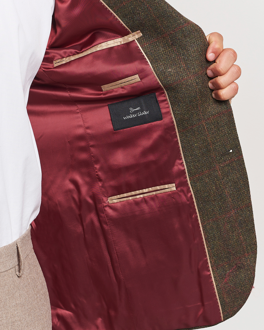 Herre | Dressjakker | Walker Slater | Edward Lambswool Windowpane Blazer Green
