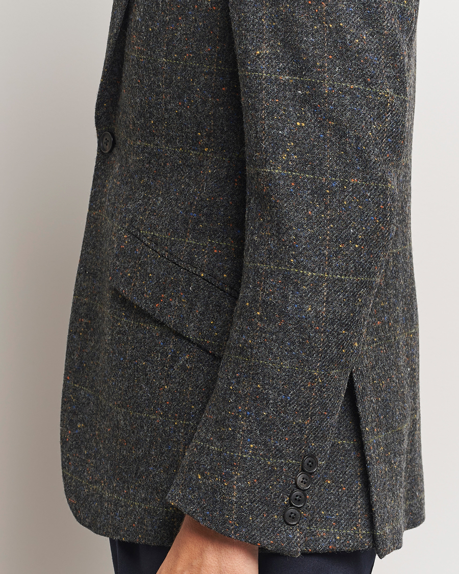 Herre | Dressjakker | Walker Slater | Edward Wool Donegal Windowpane Blazer Dark Grey