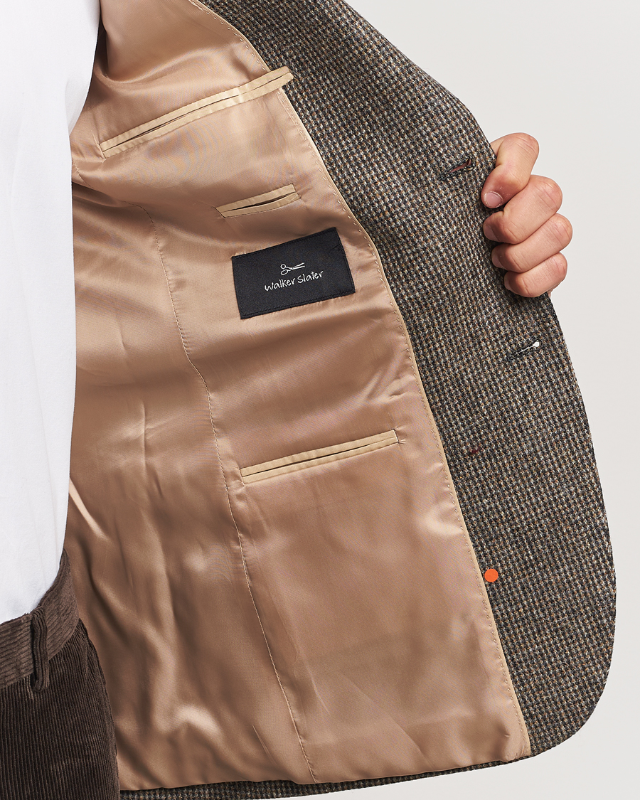 Herre | Dressjakker | Walker Slater | Edward Lambswool Pepita Blazer Brown