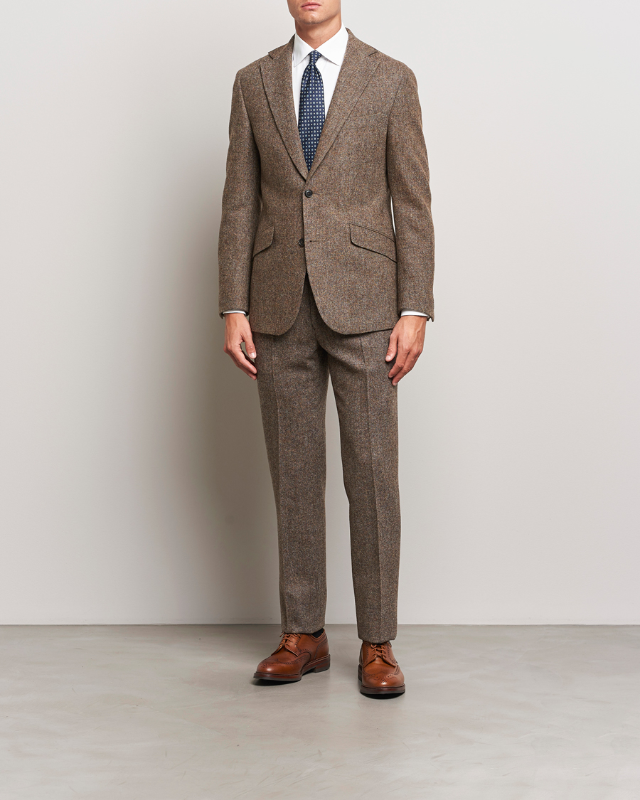 Herre | Bukser | Walker Slater | Edward Wool Donegal Trousers Brown