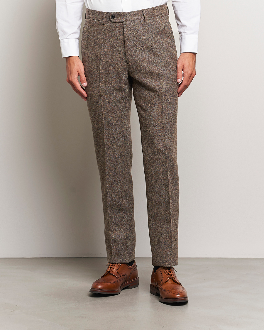 Herre | Bukser | Walker Slater | Edward Wool Donegal Trousers Brown