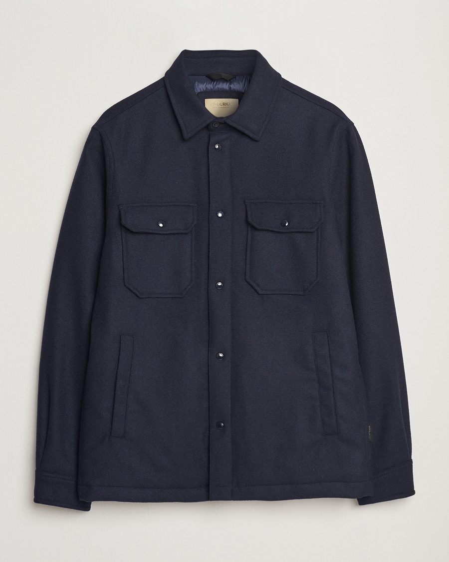 Herre | Jakker | Woolrich | Alaskan Melton Wool Overshirt Melton Blue
