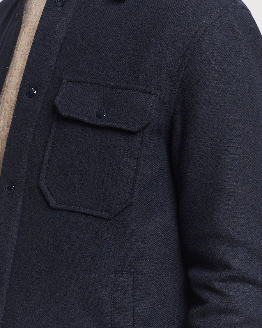 Herre | Jakker | Woolrich | Alaskan Melton Wool Overshirt Melton Blue