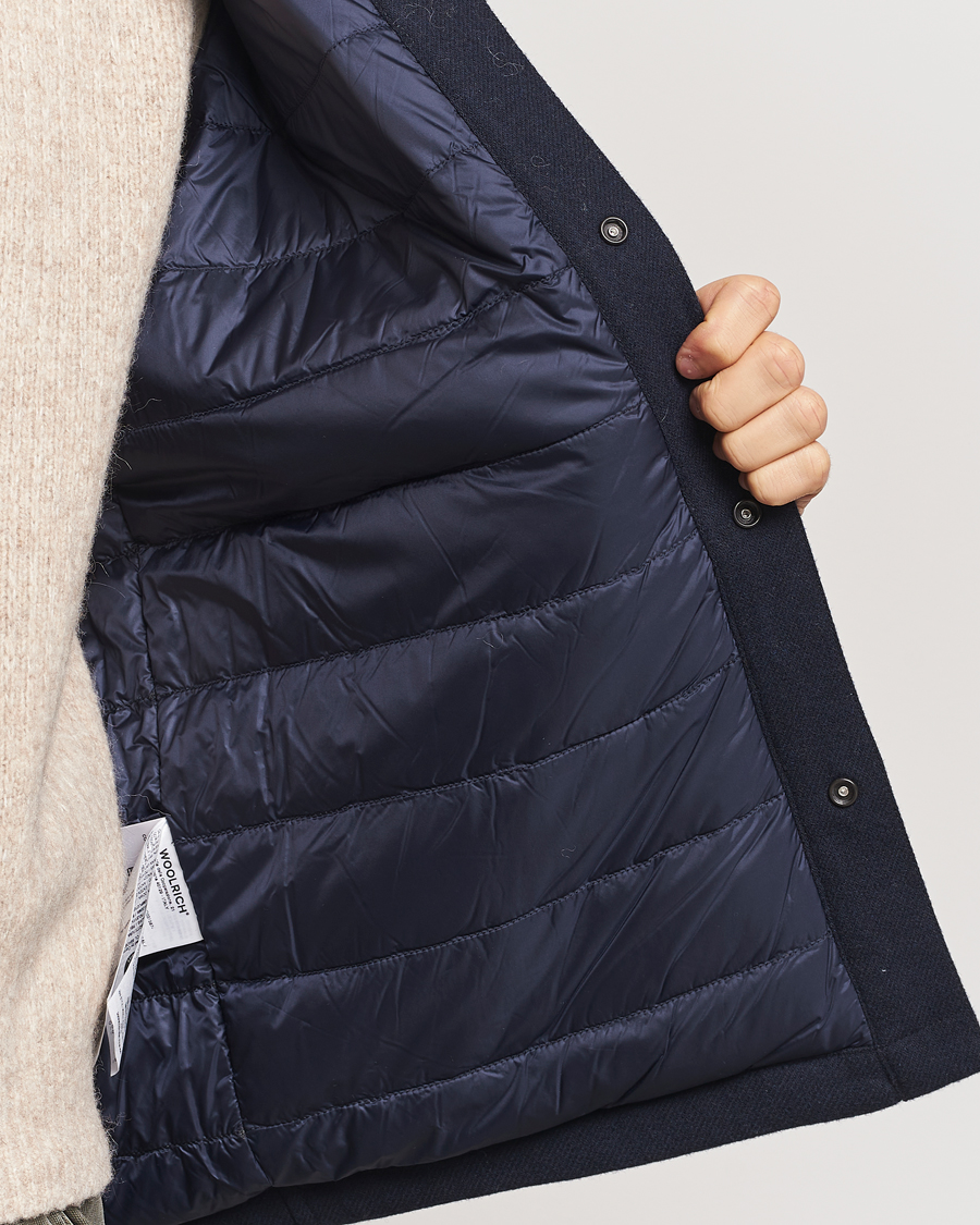 Herre | Jakker | Woolrich | Alaskan Melton Wool Overshirt Melton Blue