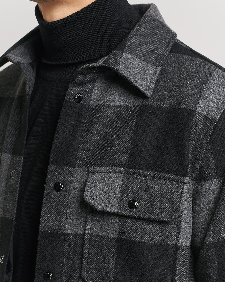 Herre | Jakker | Woolrich | Alaskan Melton Wool Overshirt Charcoal Buffalo
